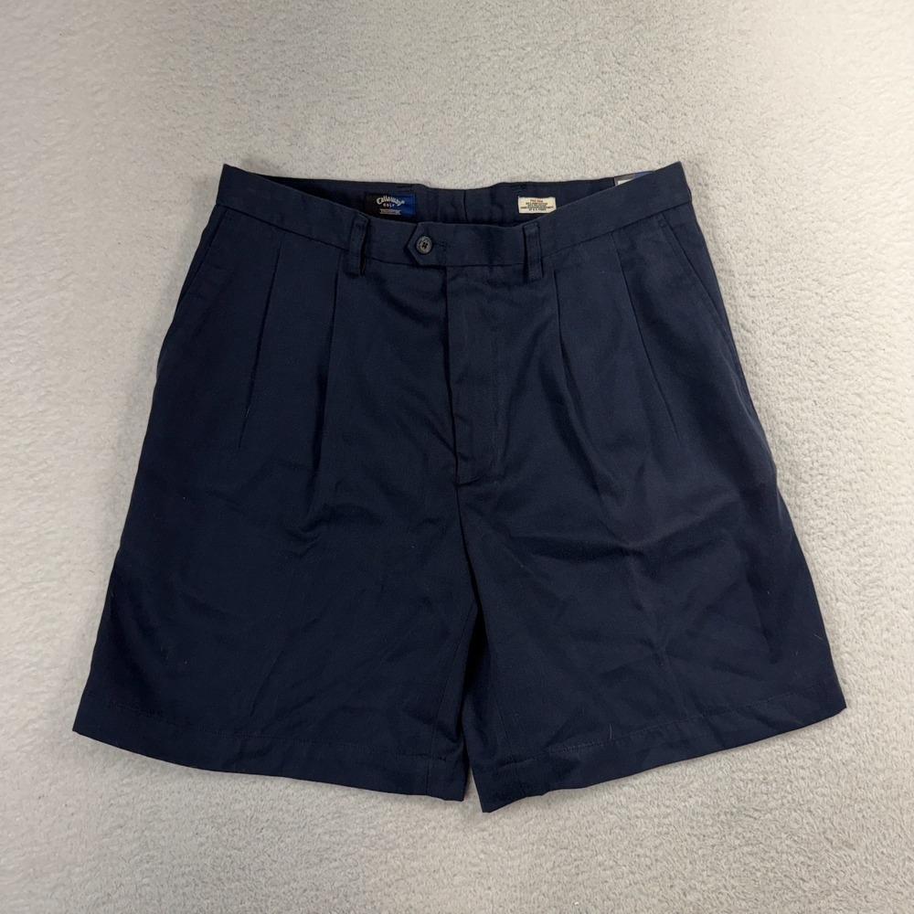 Callaway Vintage Men Pro-Spin Golf Shorts Navy Blue 36 (W34x9) NEW NWT Deadstock